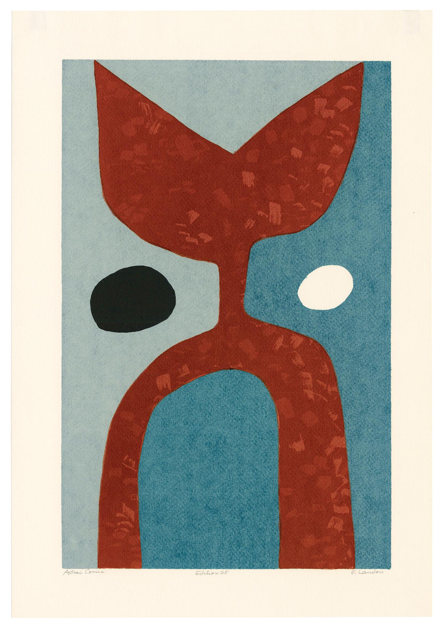 'Astral Comic' — 1970s Modernist Abstraction - Print by Edward August Landon