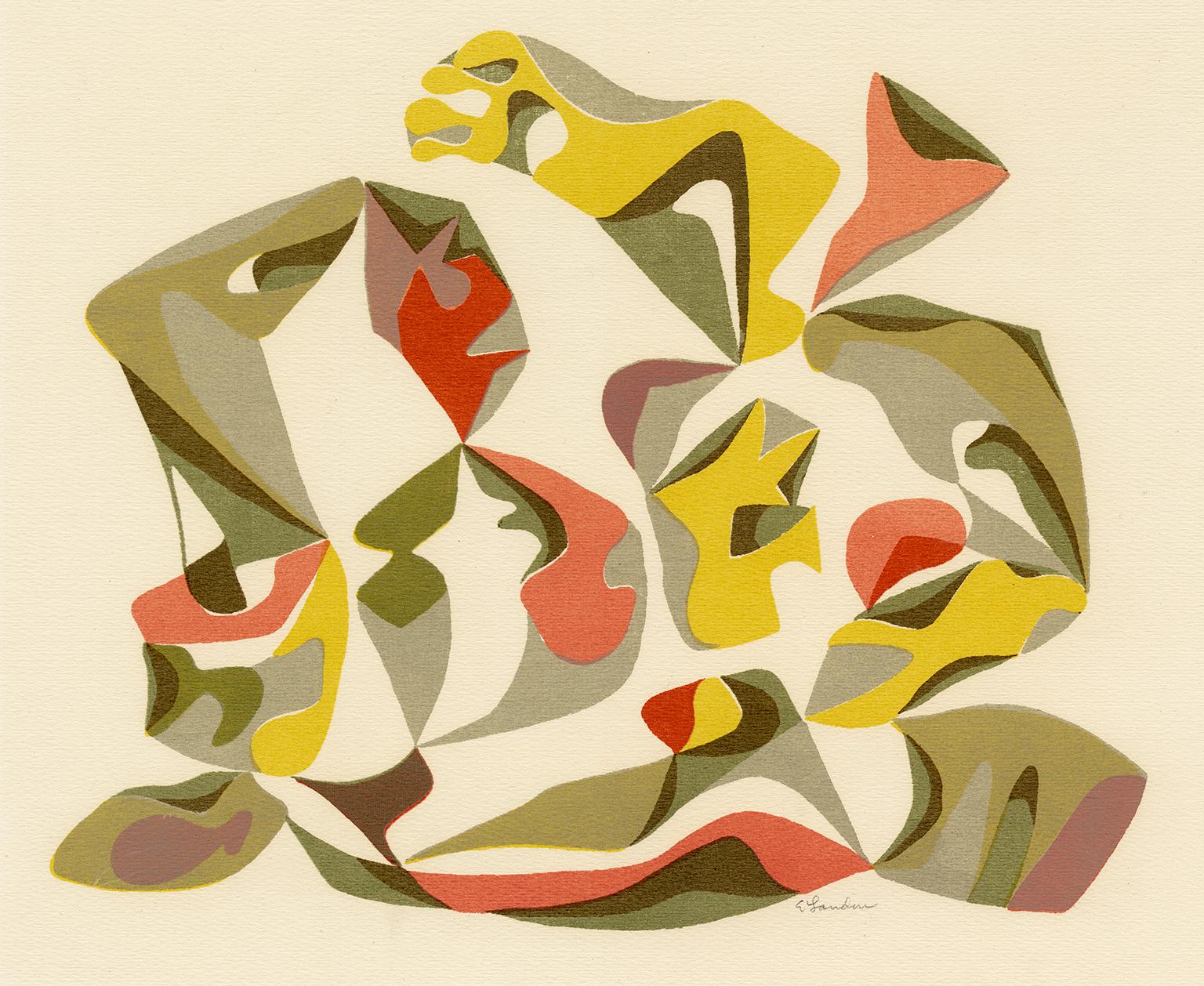 Edward August Landon Abstract Print - Salient in February — mid-century modern
