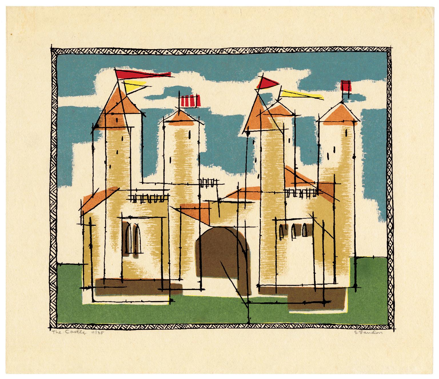 'The Castle' — Mid-Century Modernist Children's Fantasy - Print by Edward August Landon