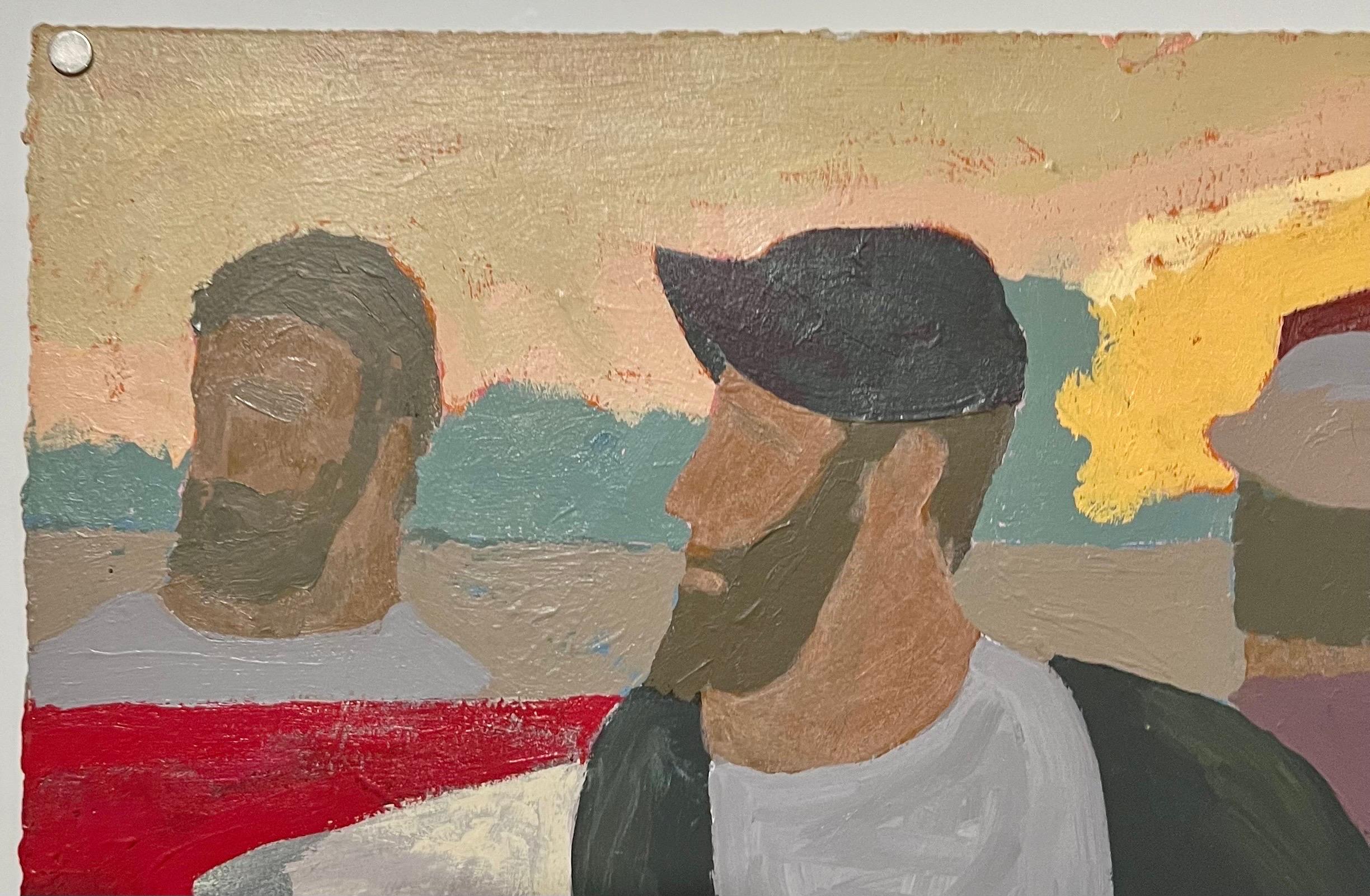 Große Hudson River Figurative Modernist Landschaft Ölgemälde Edward Avedisian im Angebot 7