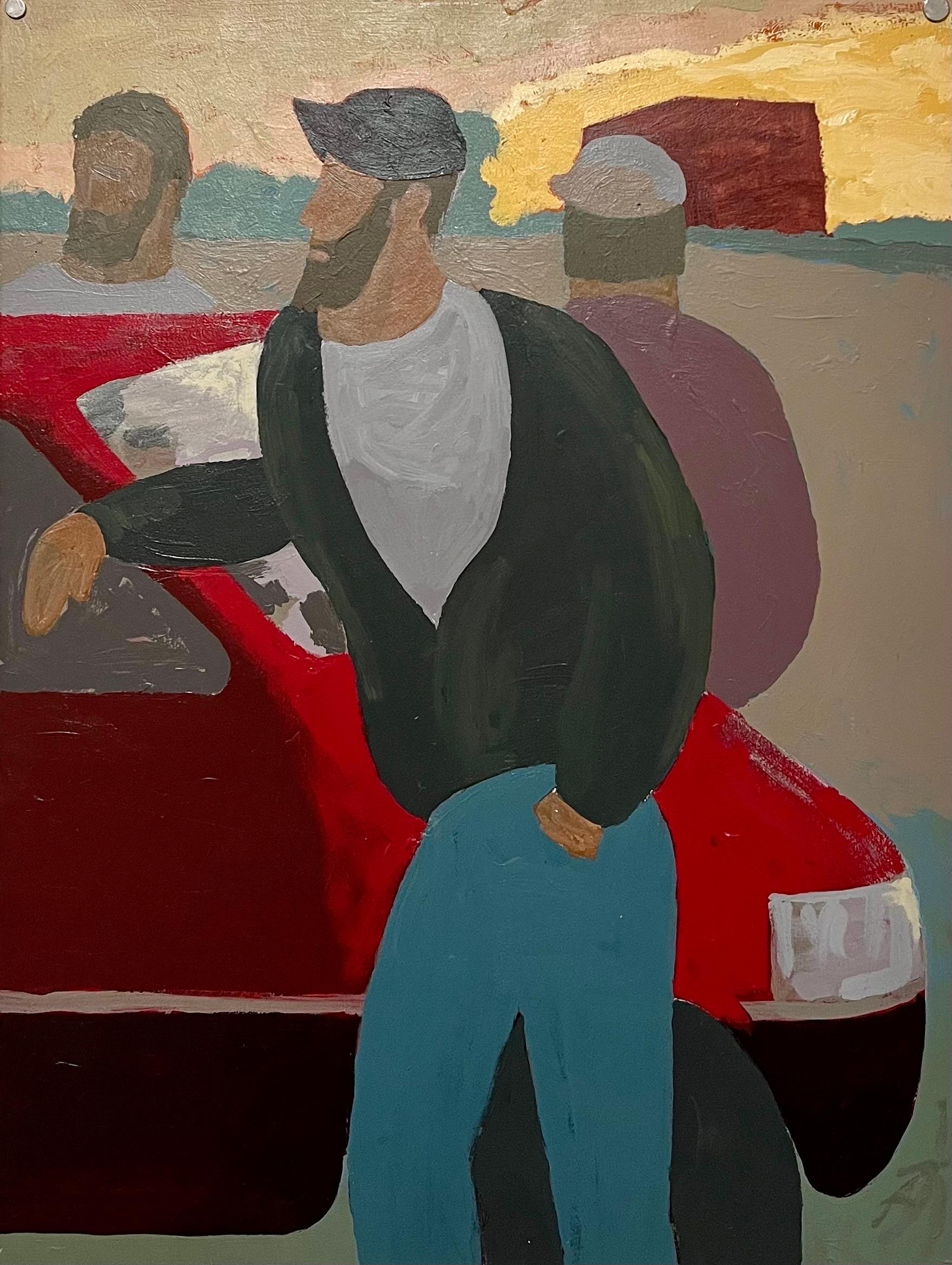 Große Hudson River Figurative Modernist Landschaft Ölgemälde Edward Avedisian im Angebot 8