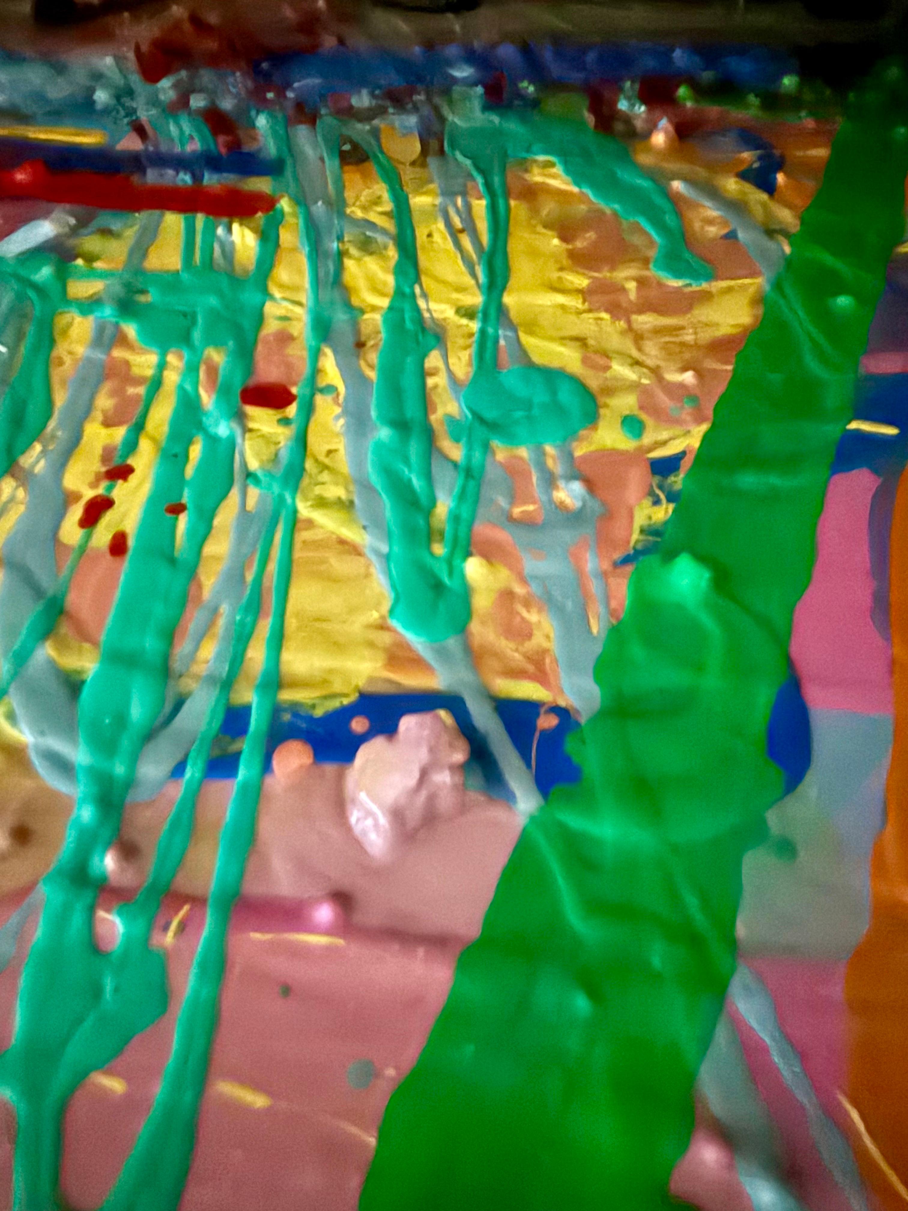 Large Mod Abstract Expressionist Modernist Edward Avedisian Color Field Painting For Sale 3
