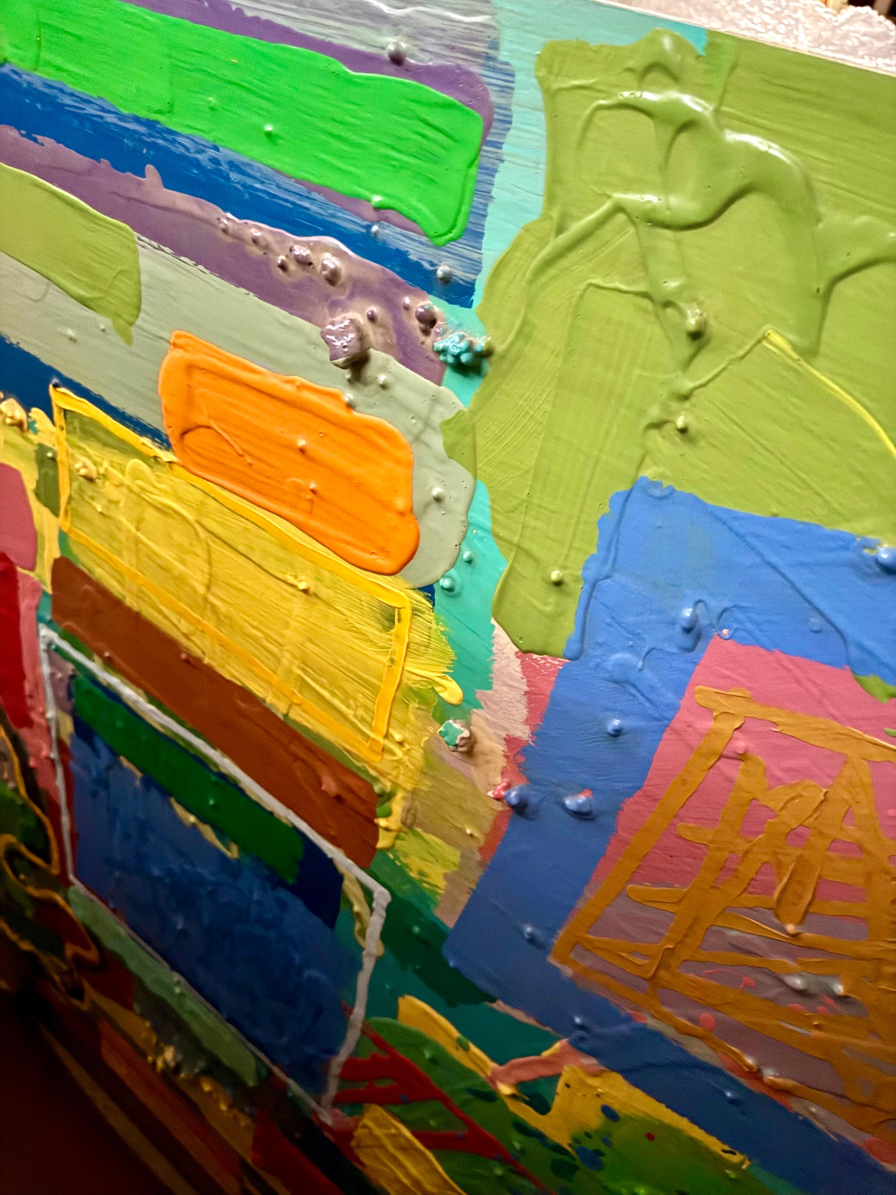 Large Mod Abstract Expressionist Modernist Edward Avedisian Color Field Painting For Sale 3