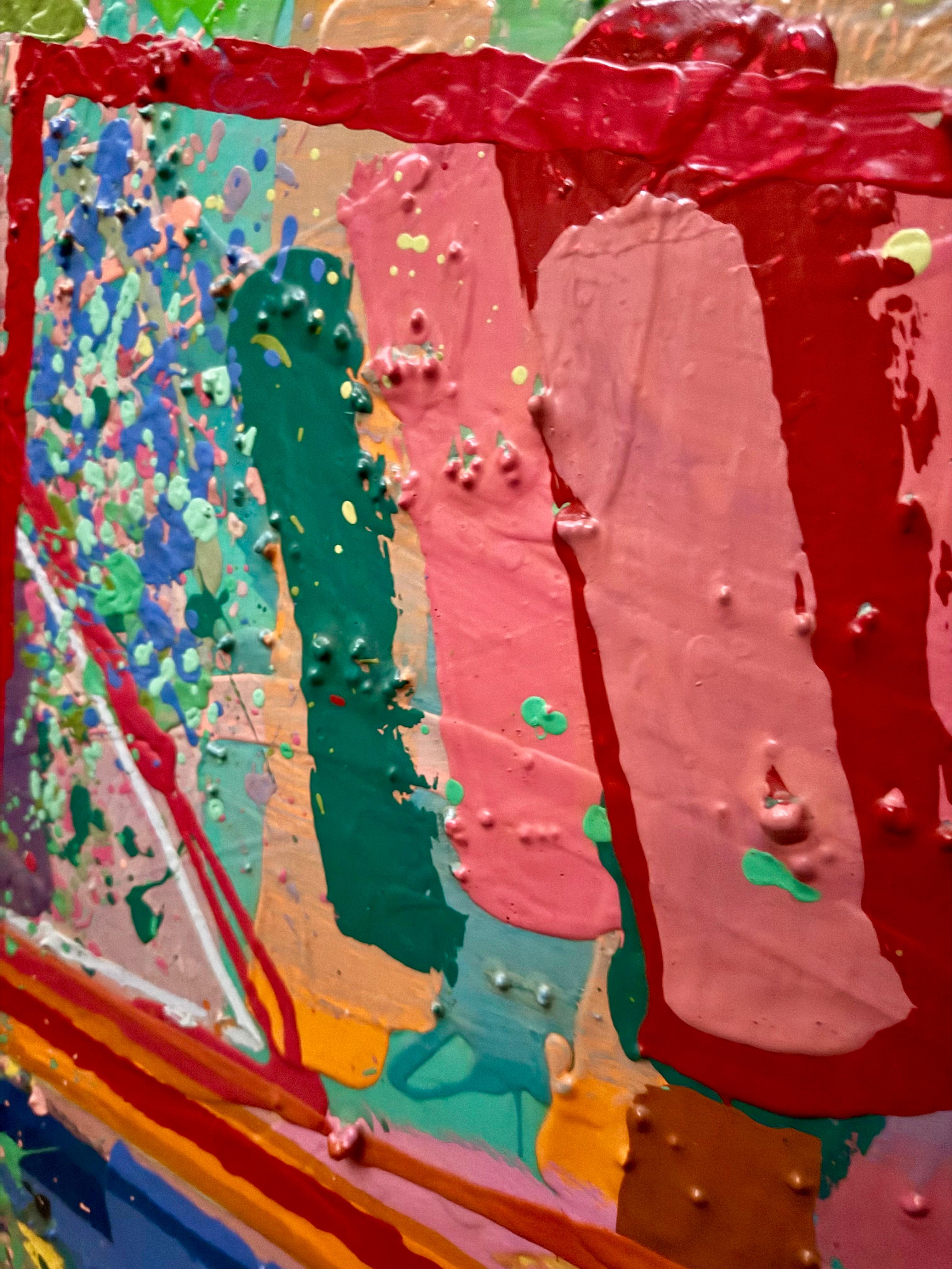 Large Mod Abstract Expressionist Modernist Edward Avedisian Color Field Painting For Sale 3
