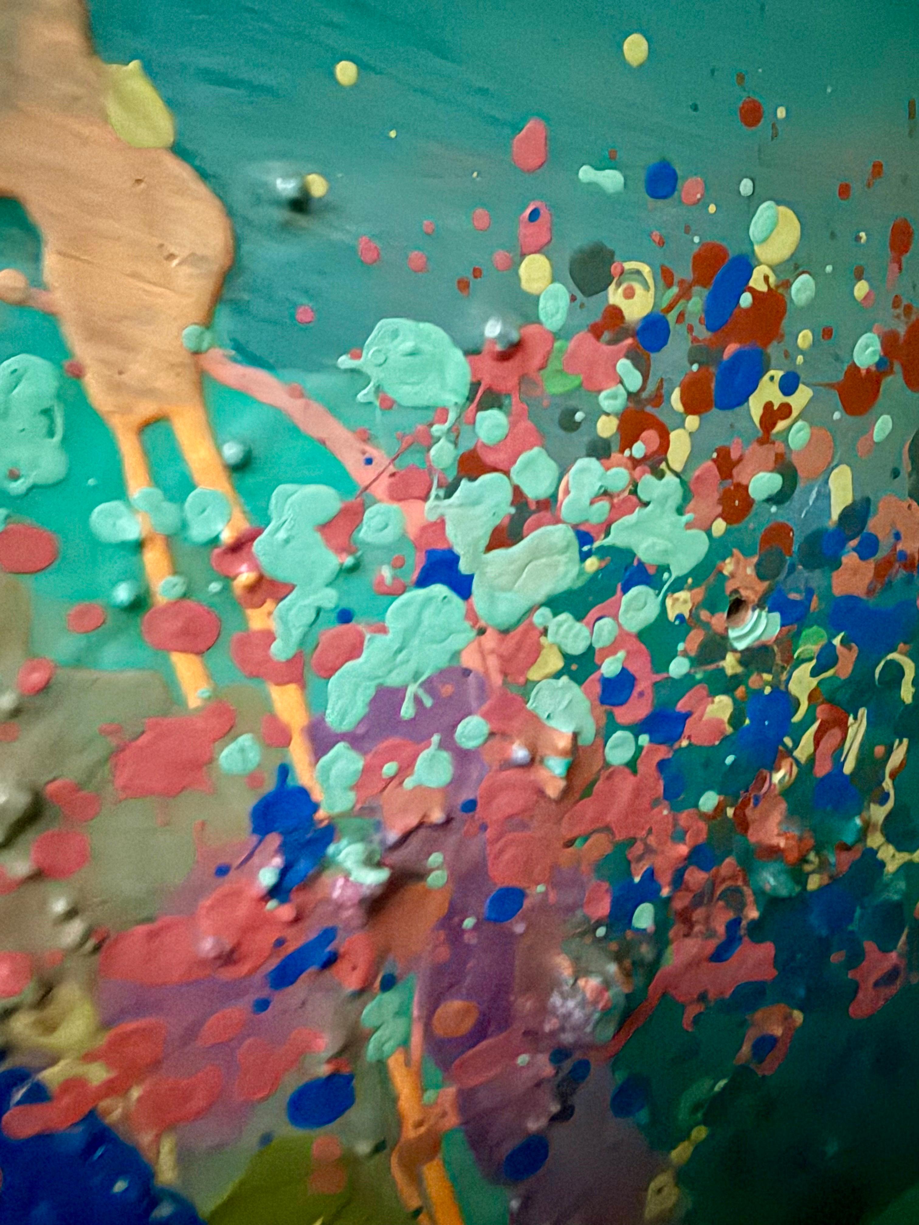 Large Mod Abstract Expressionist Modernist Edward Avedisian Color Field Painting For Sale 5