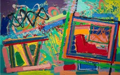 Large Mod Abstract Expressionist Modernist Edward Avedisian Color Field Painting