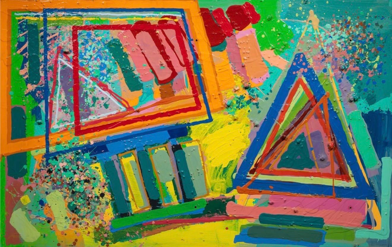 Large Mod Abstract Expressionist Modernist Edward Avedisian Color Field Painting