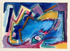 Mod Expresionista Abstracto Modernista Edward Avedisian Color Field Art Gouache