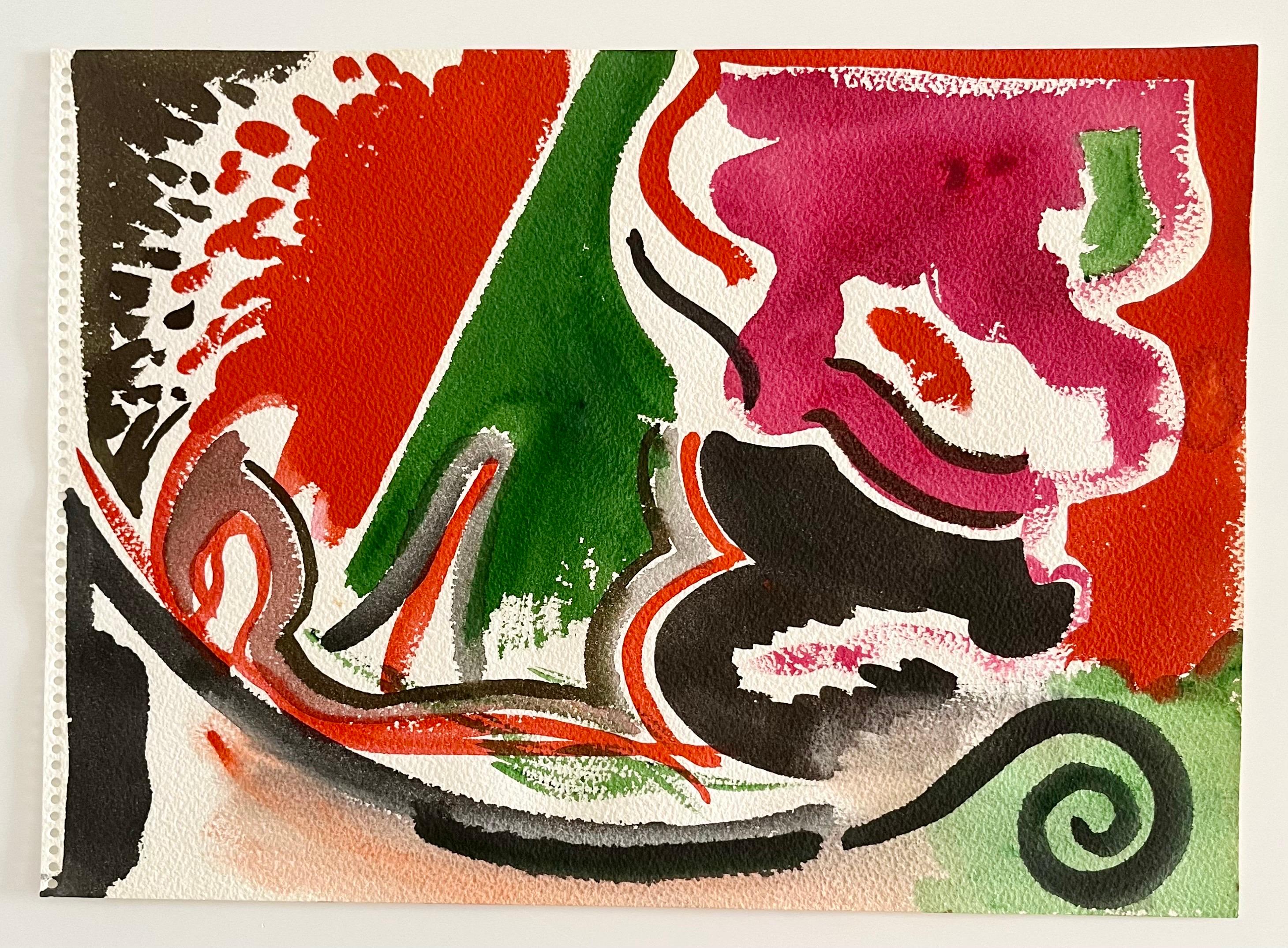 Edward Avedisian Color Field Art, gouache abstraite expressionniste et moderniste en vente 1