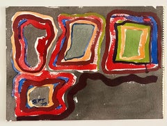 Mod Expresionista Abstracto Modernista Edward Avedisian Color Field Art Gouache