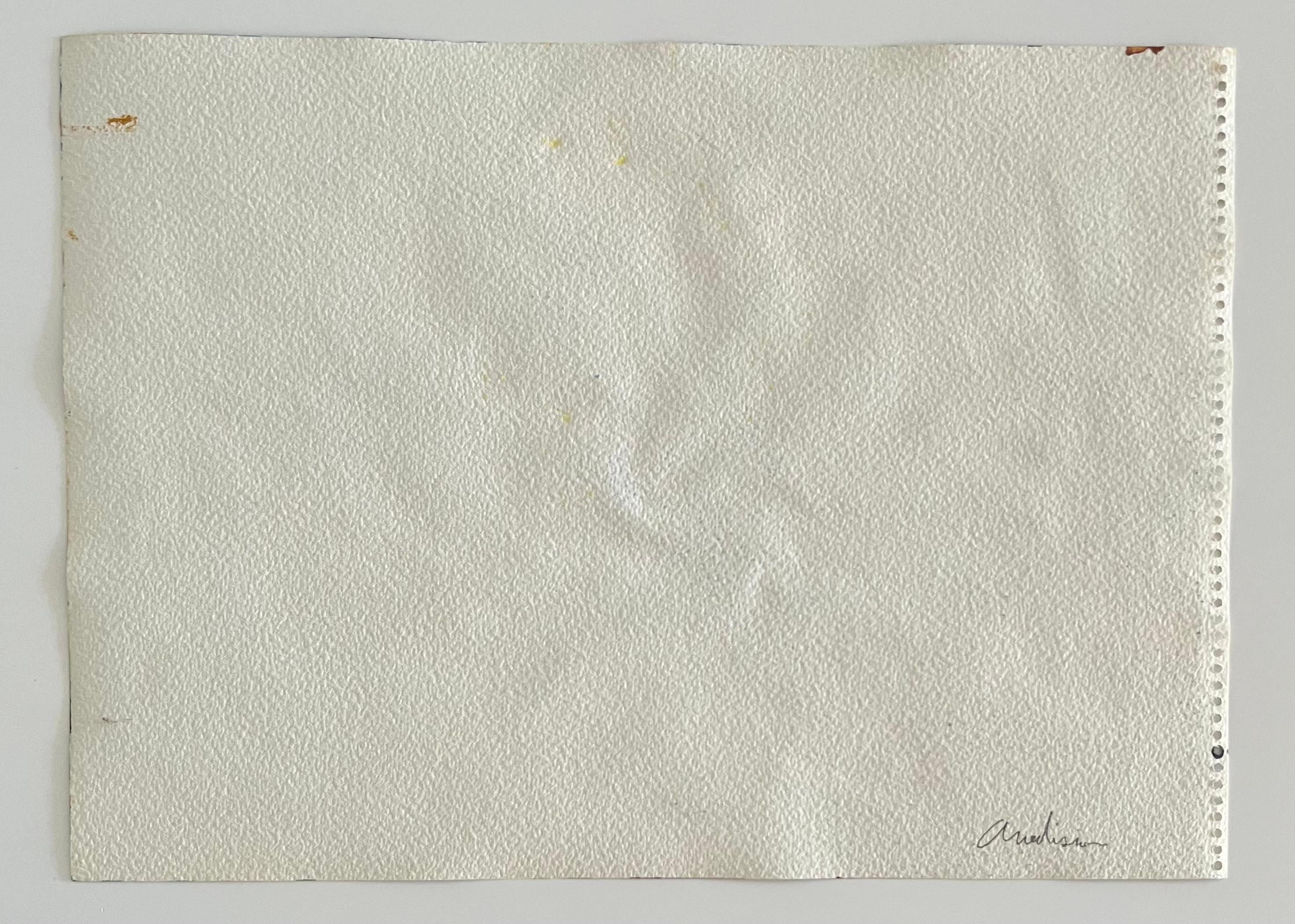 Mod Abstract Expressionist Modernist Edward Avedisian Color Field Art Gouache For Sale 2