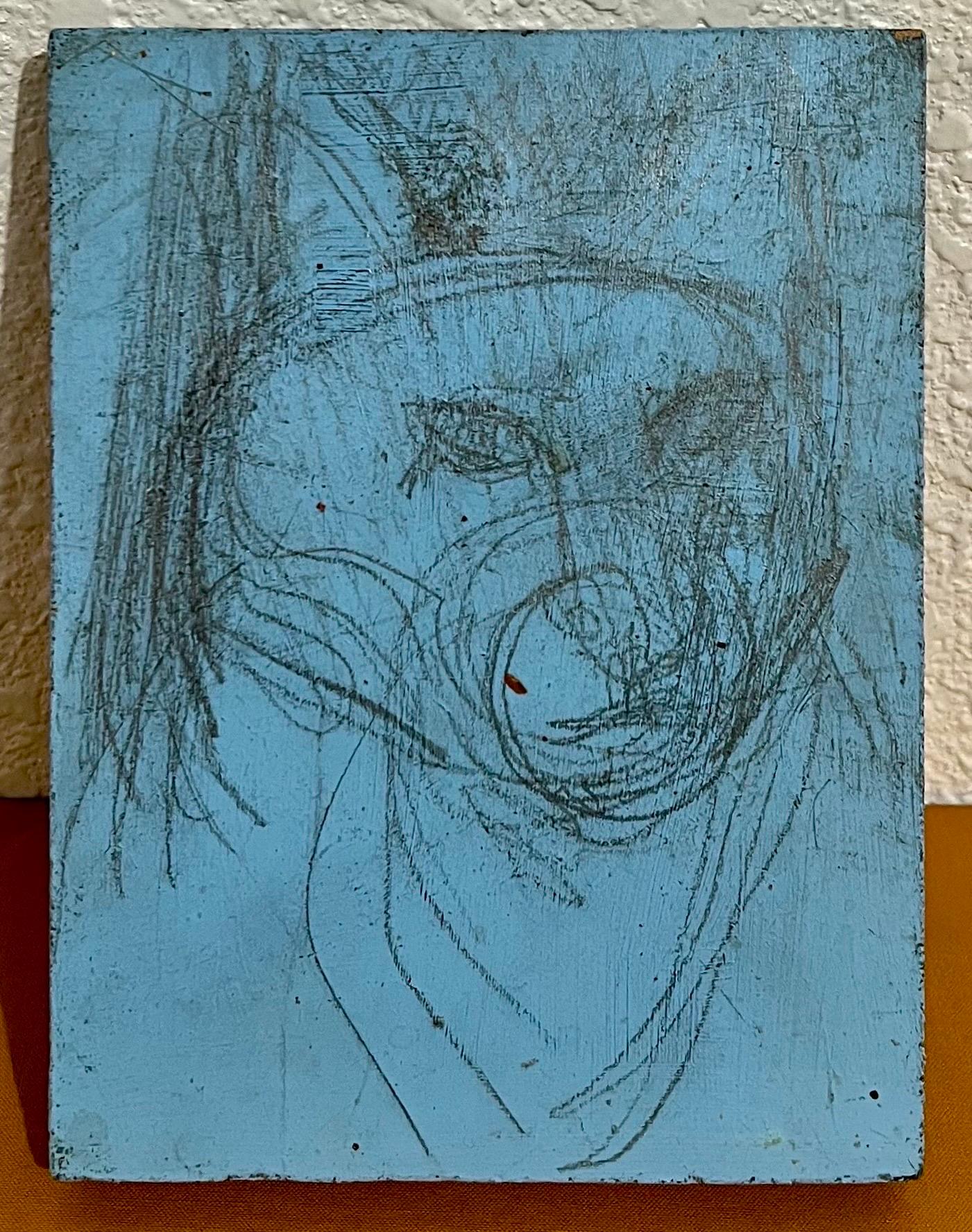 Abstrakt-expressionistisches modernistisches Ölgemälde, Hund-Zeichnung, Edward Avedisian  im Angebot 4