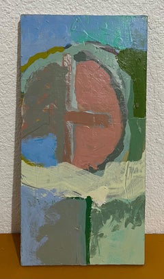 Mod Abstract Expressionist Modernist Oil Painting Edward Avedisian Color Circles
