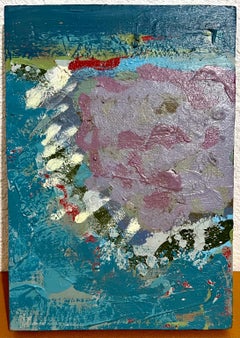 Mod Abstract Expressionist Modernist Oil Painting Edward Avedisian Color Circles