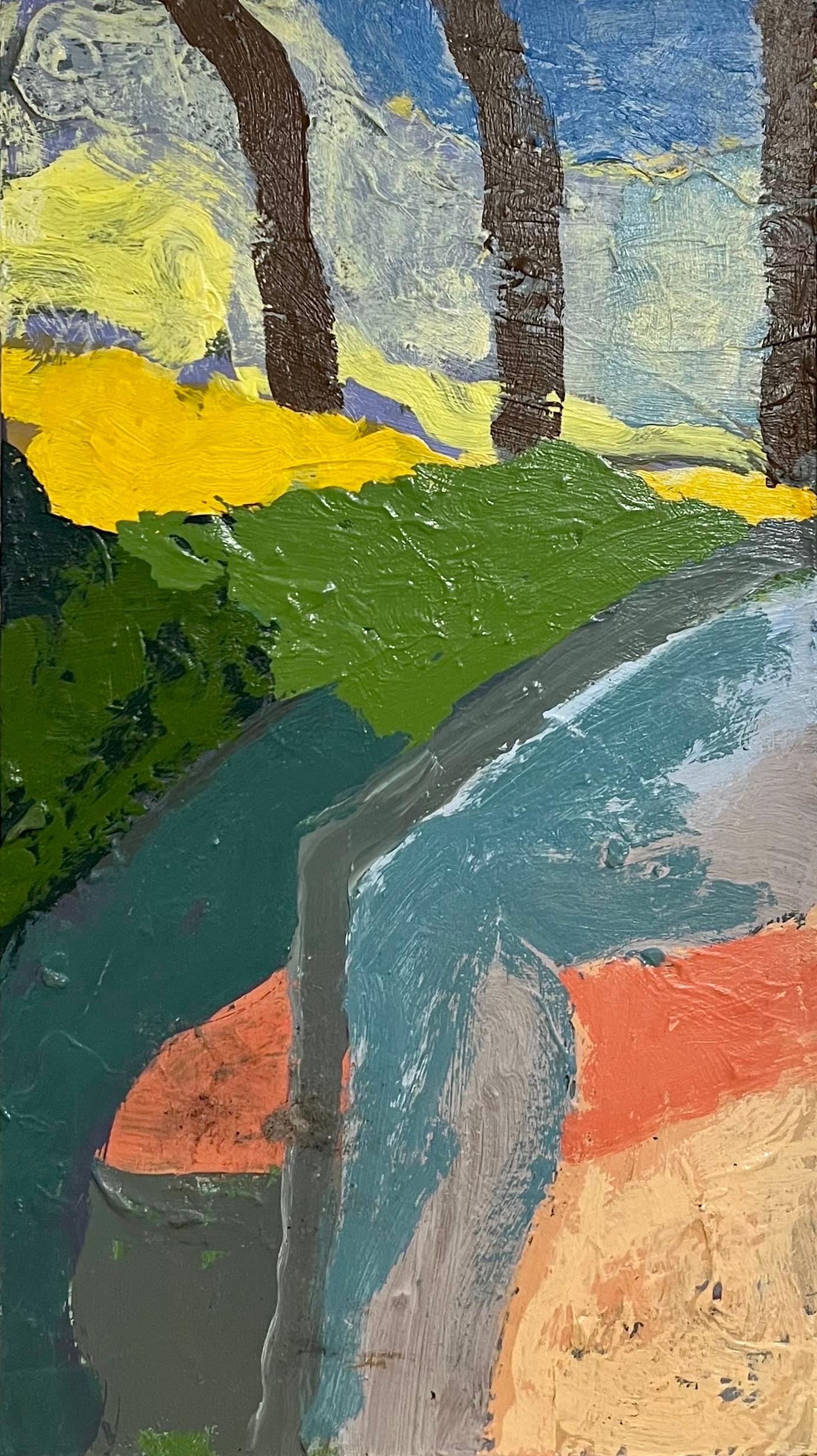 Mod Pittura ad olio espressionista astratta modernista Edward Avedisian Forme di colore