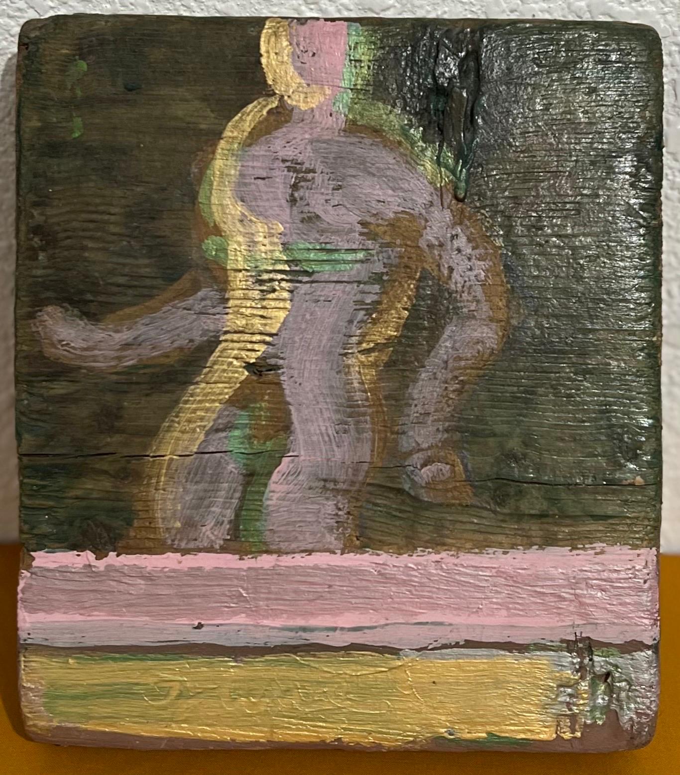 Mod Abstract Expressionist Modernist Oil Painting Edward Avedisian Color Figure For Sale 3