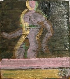 Mod Abstract Expressionist Modernist Oil Painting Edward Avedisian Color Figure
