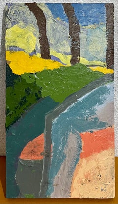 Mod Abstract Expressionist Modernist Oil Painting Edward Avedisian Color Forms