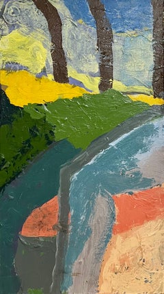 Mod Abstract Expressionist Modernist Oil Painting Edward Avedisian Color Forms