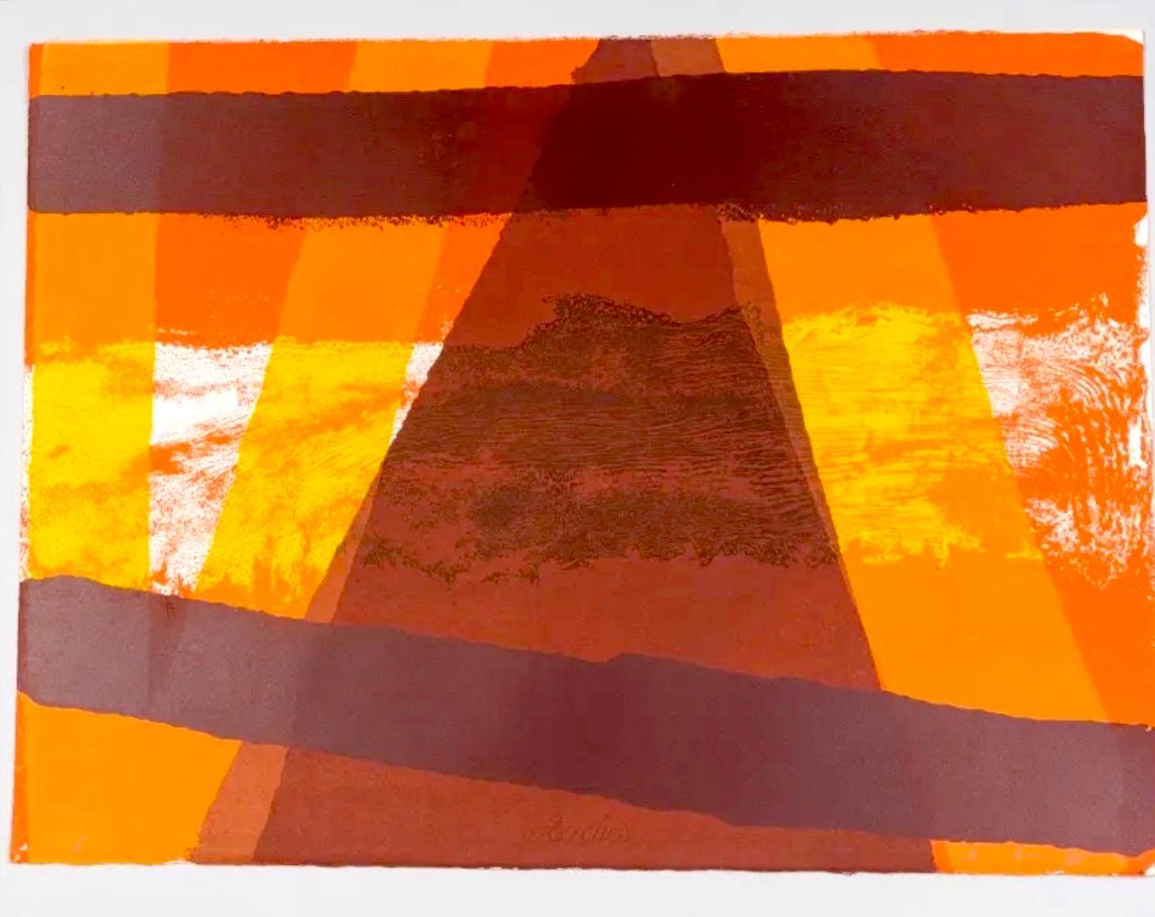 Mod Abstrakter Expressionist Modernist Lithographie Edward Avedisian Farbfeldkunst im Angebot 1