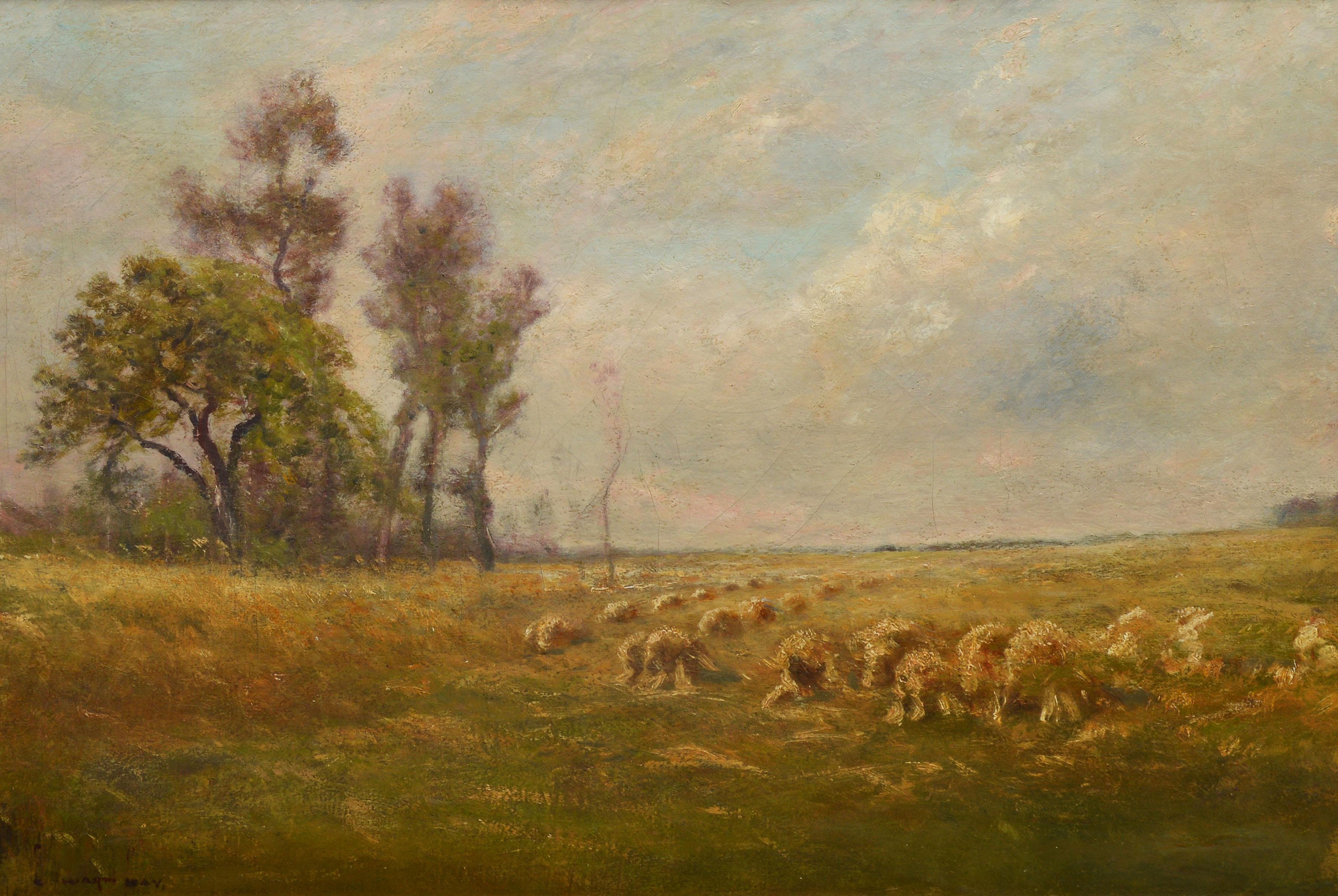 19th Century Impressionist Landscape with Sheep by Edward B Gay  1