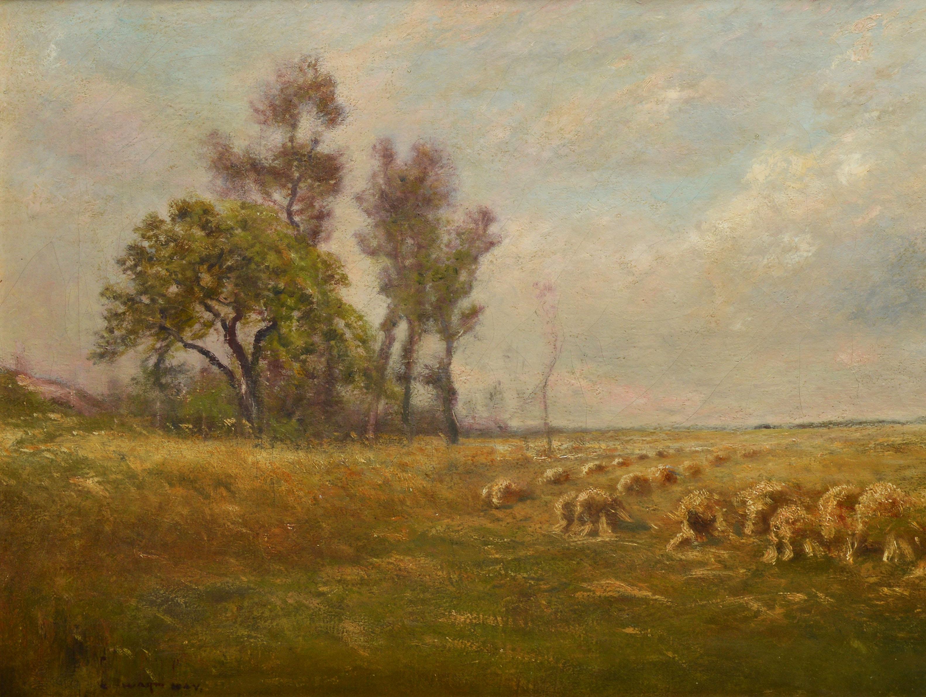 19th Century Impressionist Landscape with Sheep by Edward B Gay  2