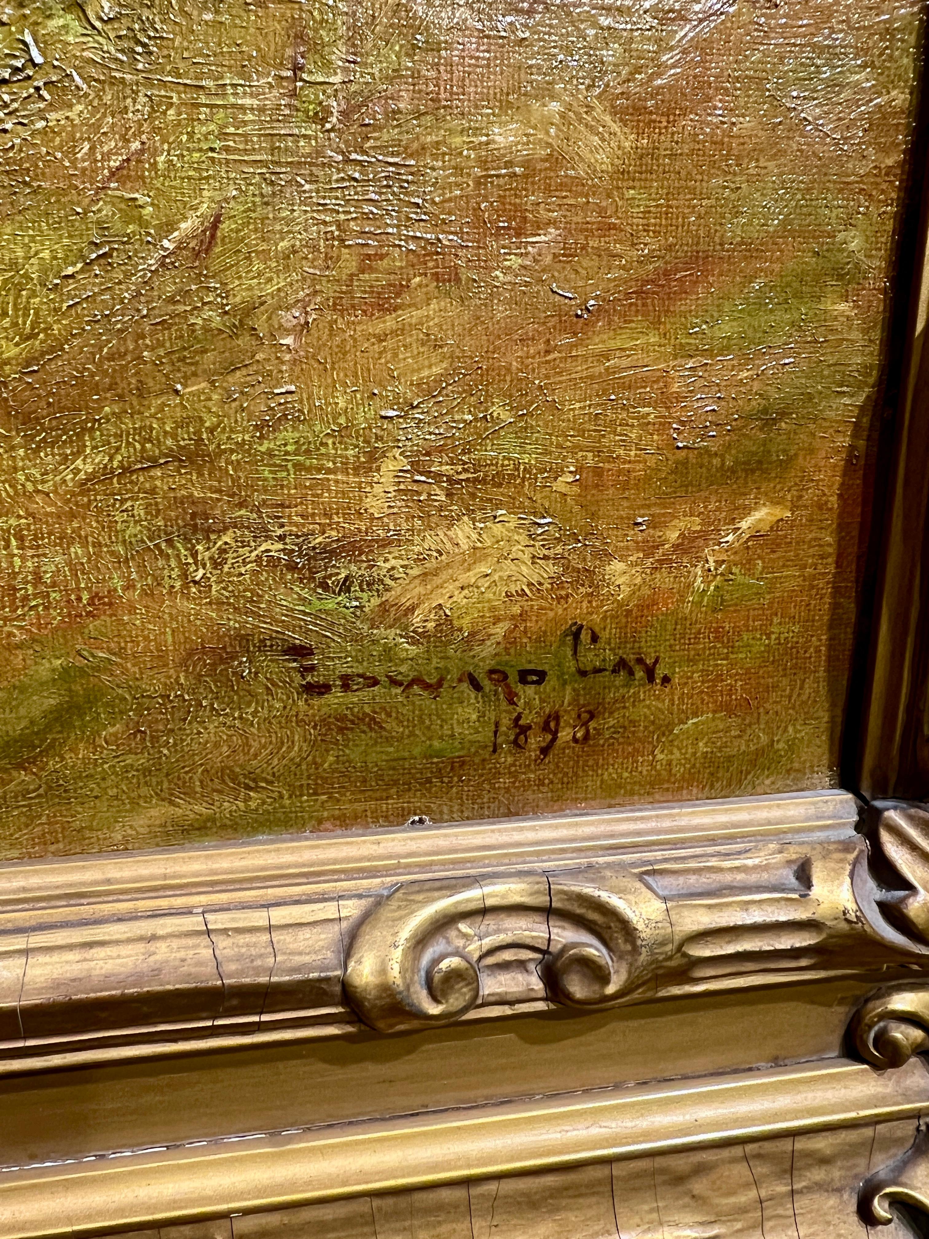 Un giorno di giugno, scena Eastchest, New York - Figurative Painting Marrone di Edward B. Gay