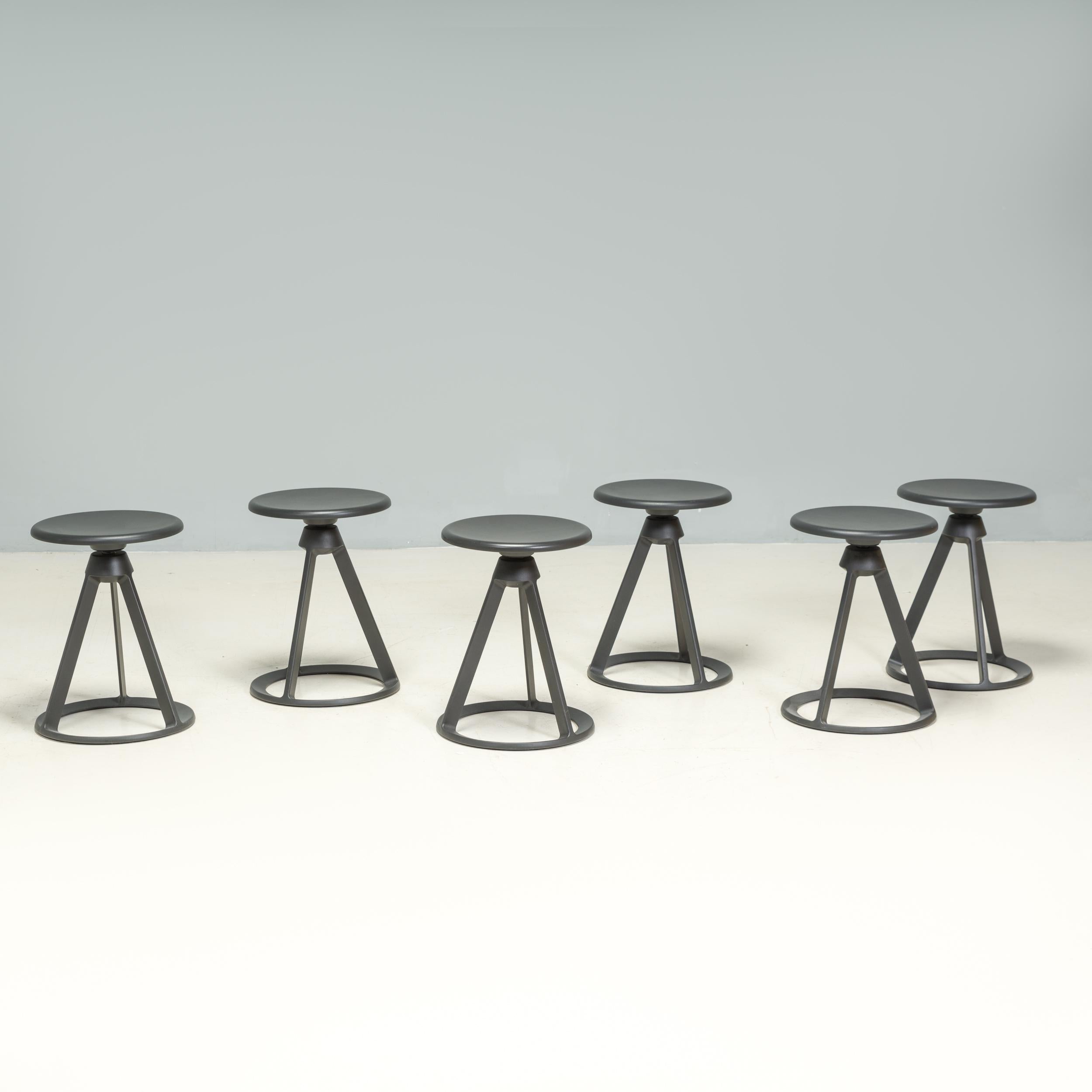 Originally designed by Edward Barber and Jay Osgerby for Knoll in 2015, the Piton stool is a fantastic example of contemporary furniture design.

Perfectly balancing style and practicality, this set of fixed height swivel stools feature a tripod
