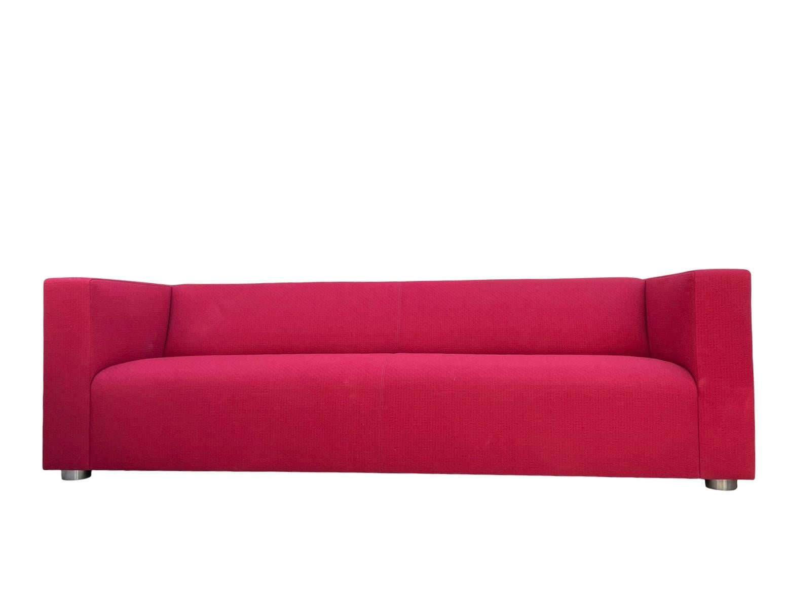 Mid-Century Modern Edward Barber & Jay Osgerby Red Sofa For Knoll For Sale