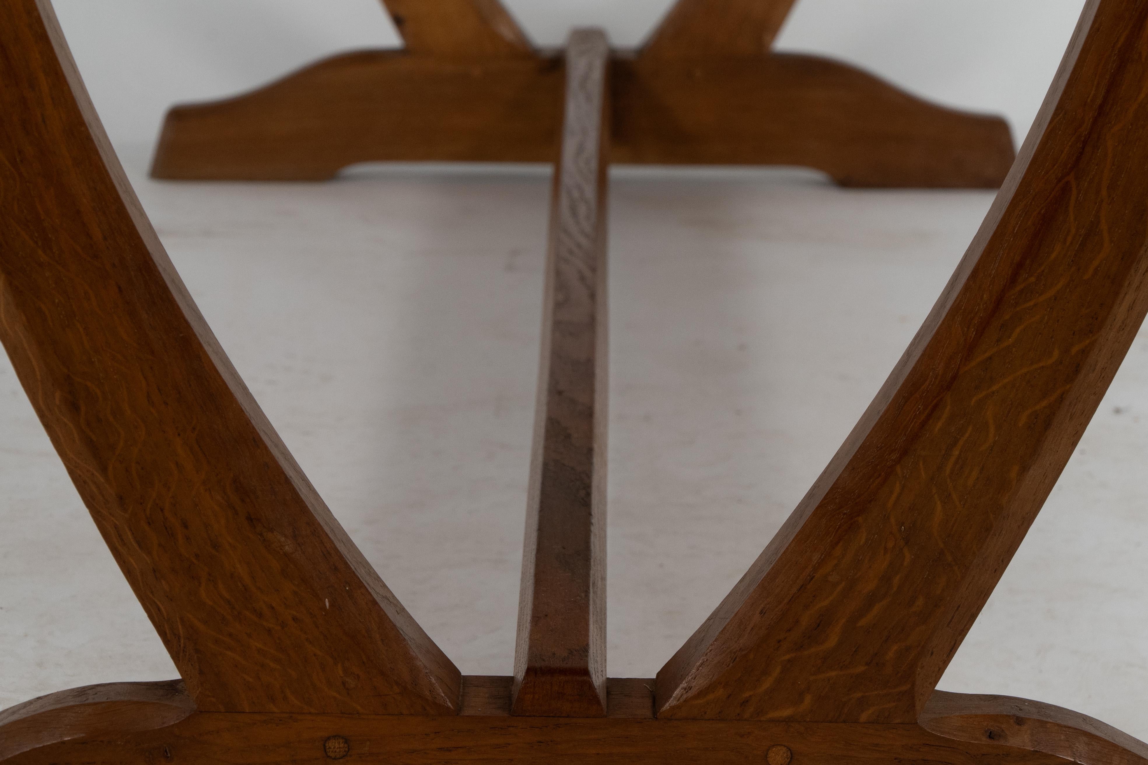 Edward Barnsley. A Cotswold School Arts & Crafts oak coffee table U shaped base For Sale 8