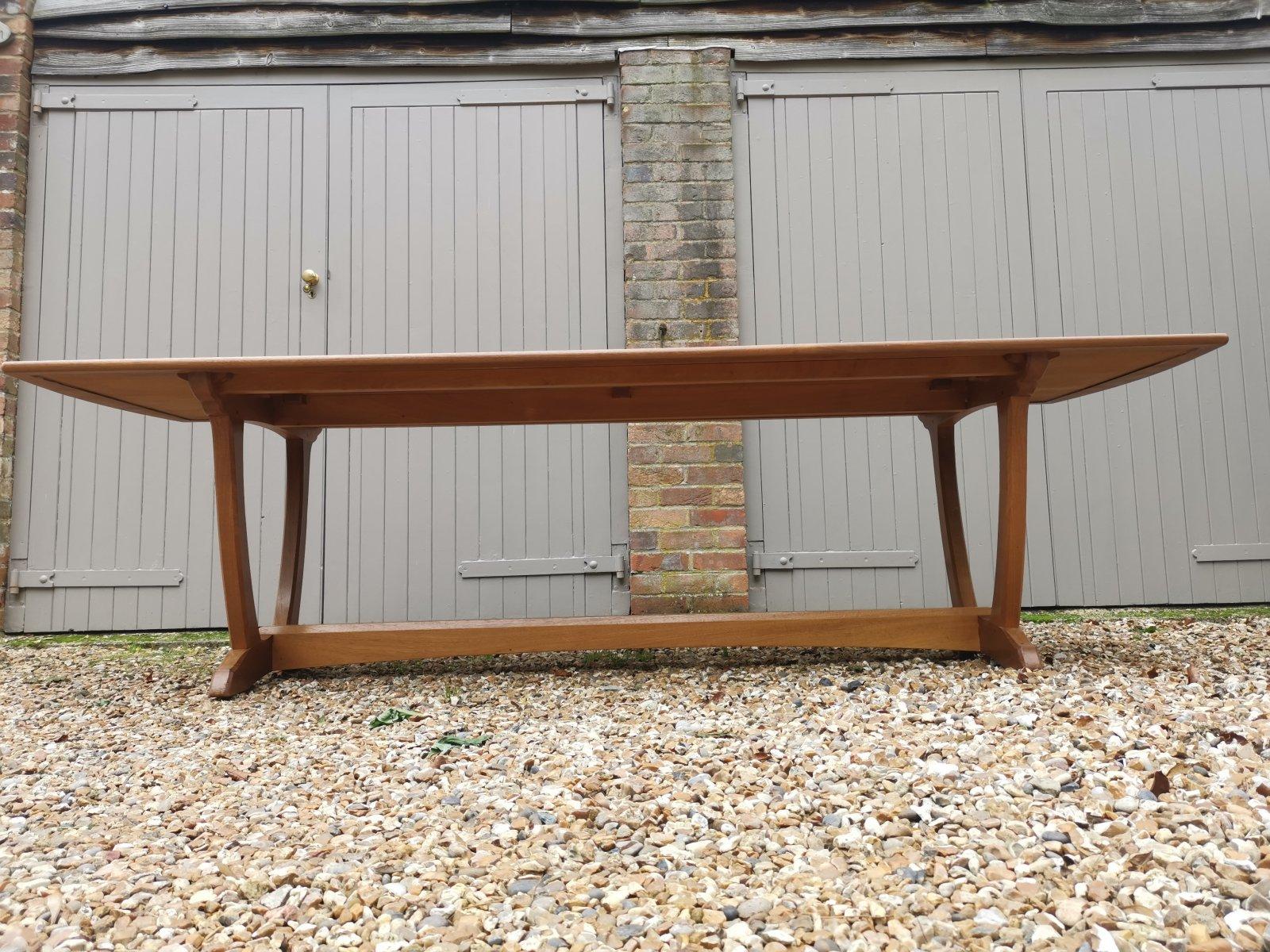 Edward Barnsley. An Arts & Crafts Walnut dining table & eight matching chairs. For Sale 7
