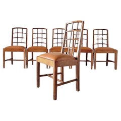 Edward Barnsley Set of 6 Oak Dining Chairs