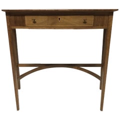 Edward Barnsley, Sycamore and Hollywood Inlaid Table with Serpentine Stretcher