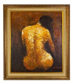 Portrait de femme assise sur toile, huile sur toile, signée Edward Barton 