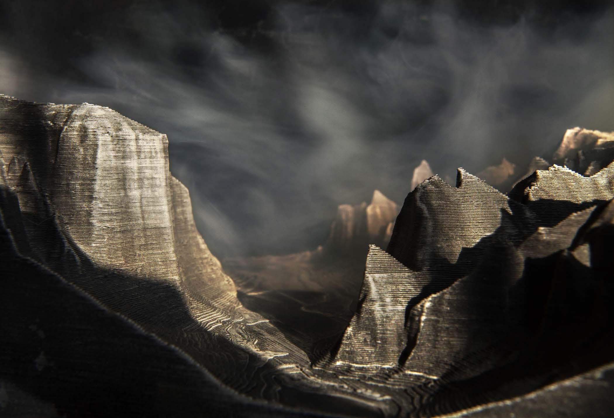 Edward Bateman Landscape Photograph – Yosemite Gateway Nr. 1 (mit 3D-gedruckter Landschaft)