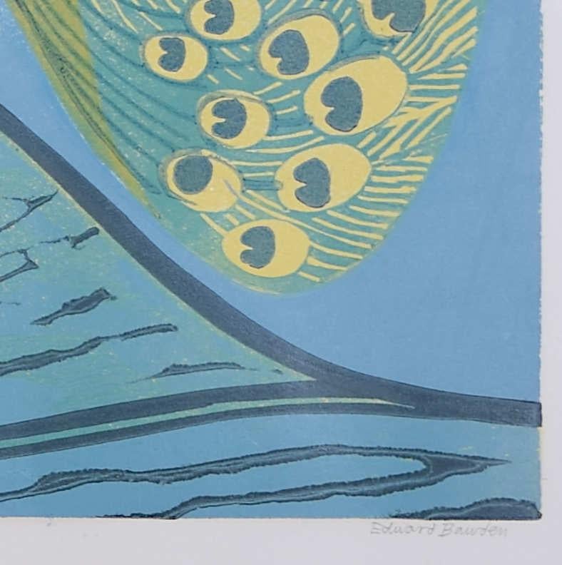 Edward Bawden: „Aesop's Fables: Pfau und Magpie“, Linoldruck des 20. Jahrhunderts im Angebot 2