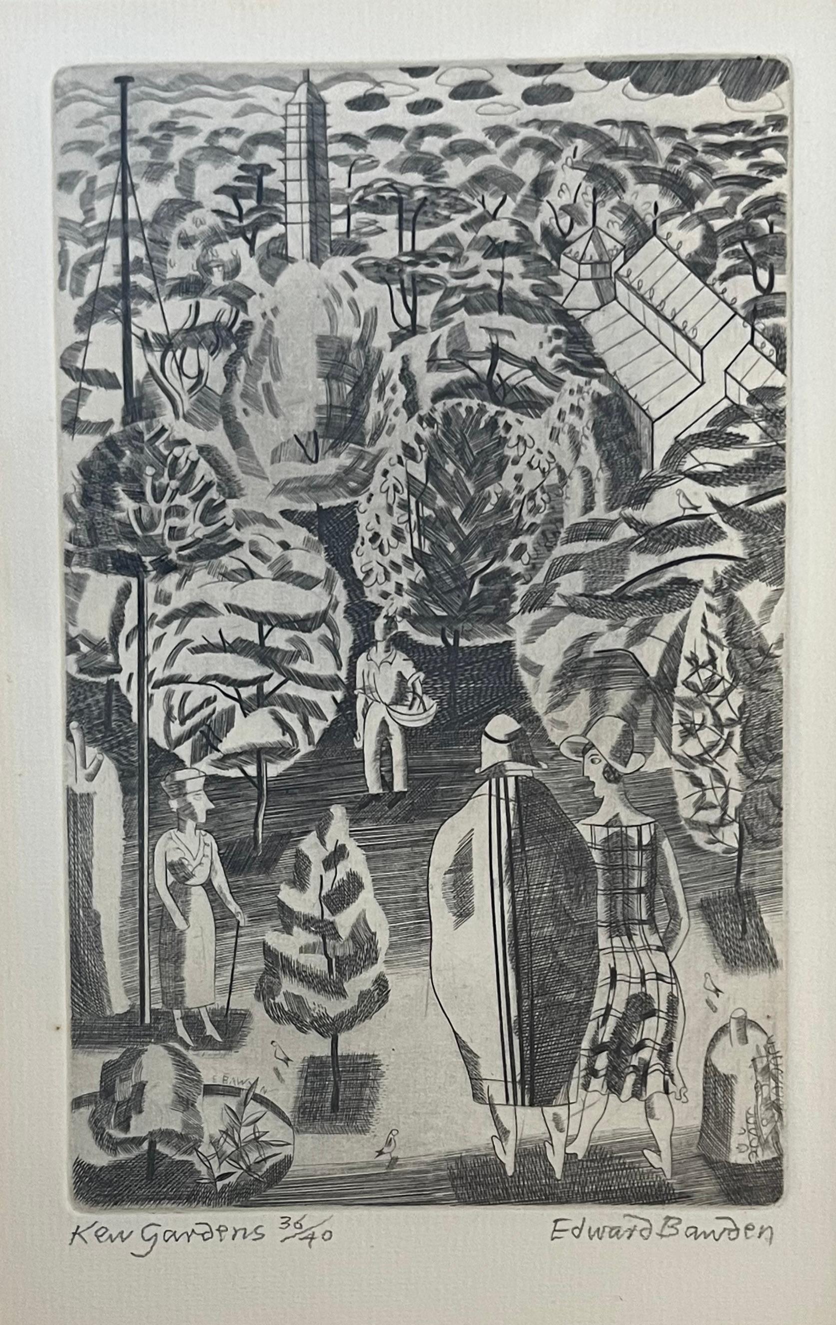 Edward Bawden, arte Modern British, Jardines de Kew en venta 3