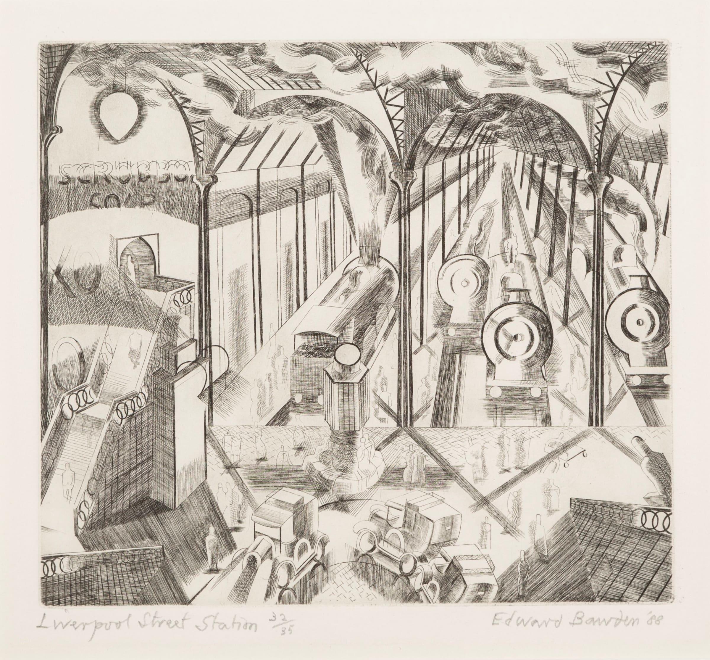 Estación de Liverpool Street por Edward Bawden

Más información:
Técnica: Aguafuerte, a partir de una plancha 1927-29
38.1 x 38.1 cm
15 x 15 in
firmado, titulado y numerado a lápiz

Grabador, diseñador gráfico, ilustrador y pintor inglés. Estudió en