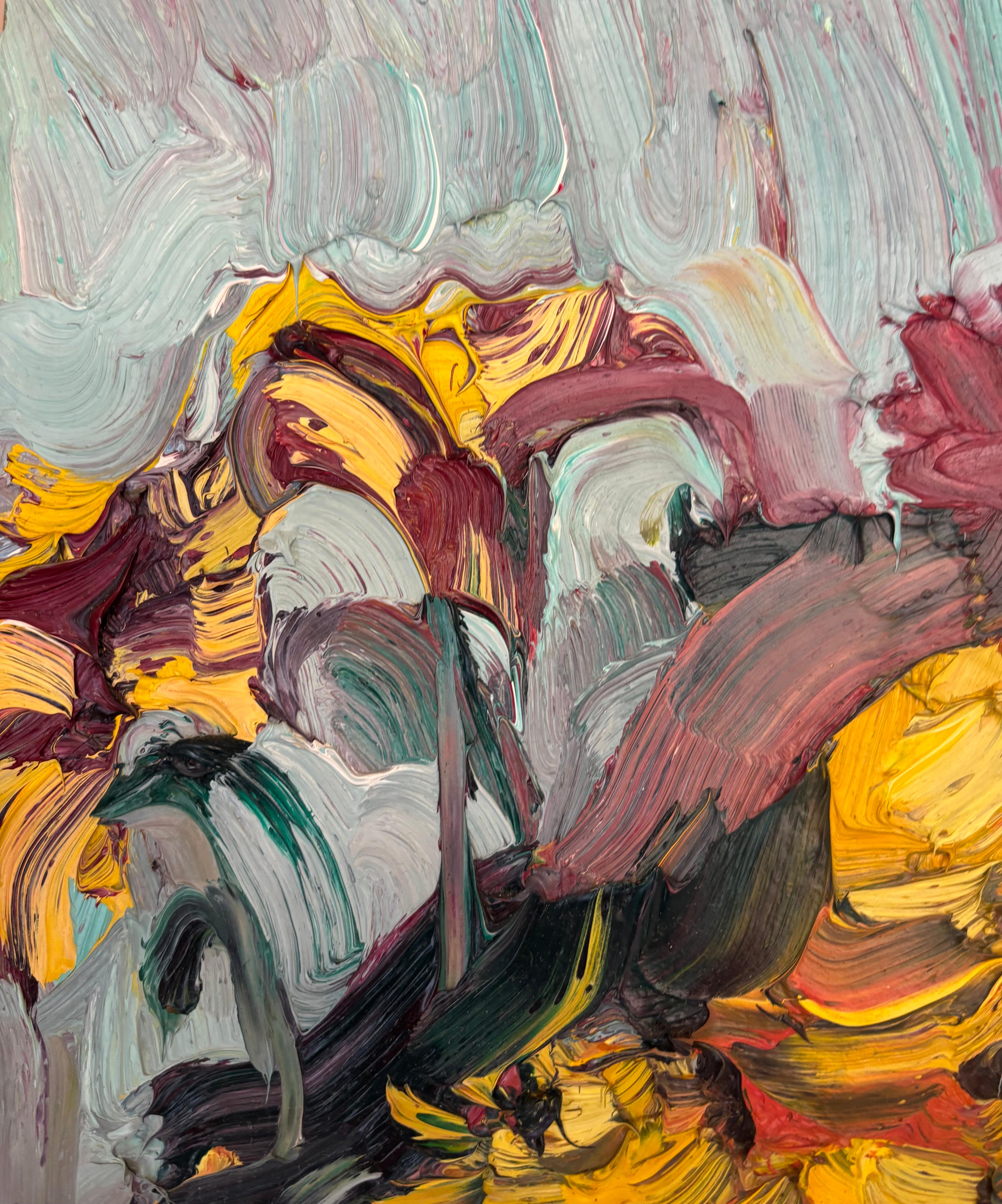 CHRYSANTHEMUMS IN A GREEN VASE EDWARD BEALE British contemporary artist. For Sale 12