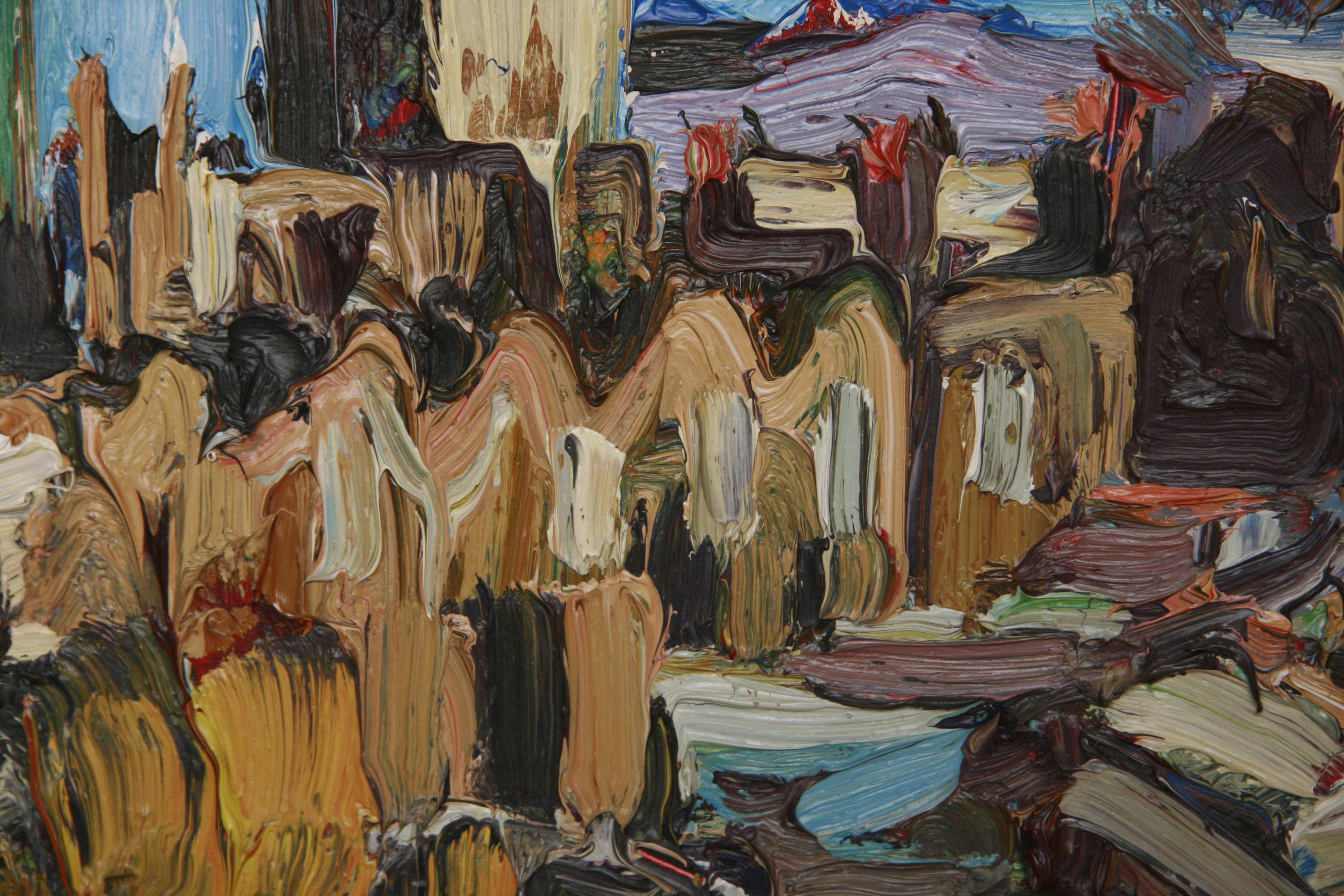 Les tours de Londres au soleil - Expressionnisme abstrait Painting par Edward Beale