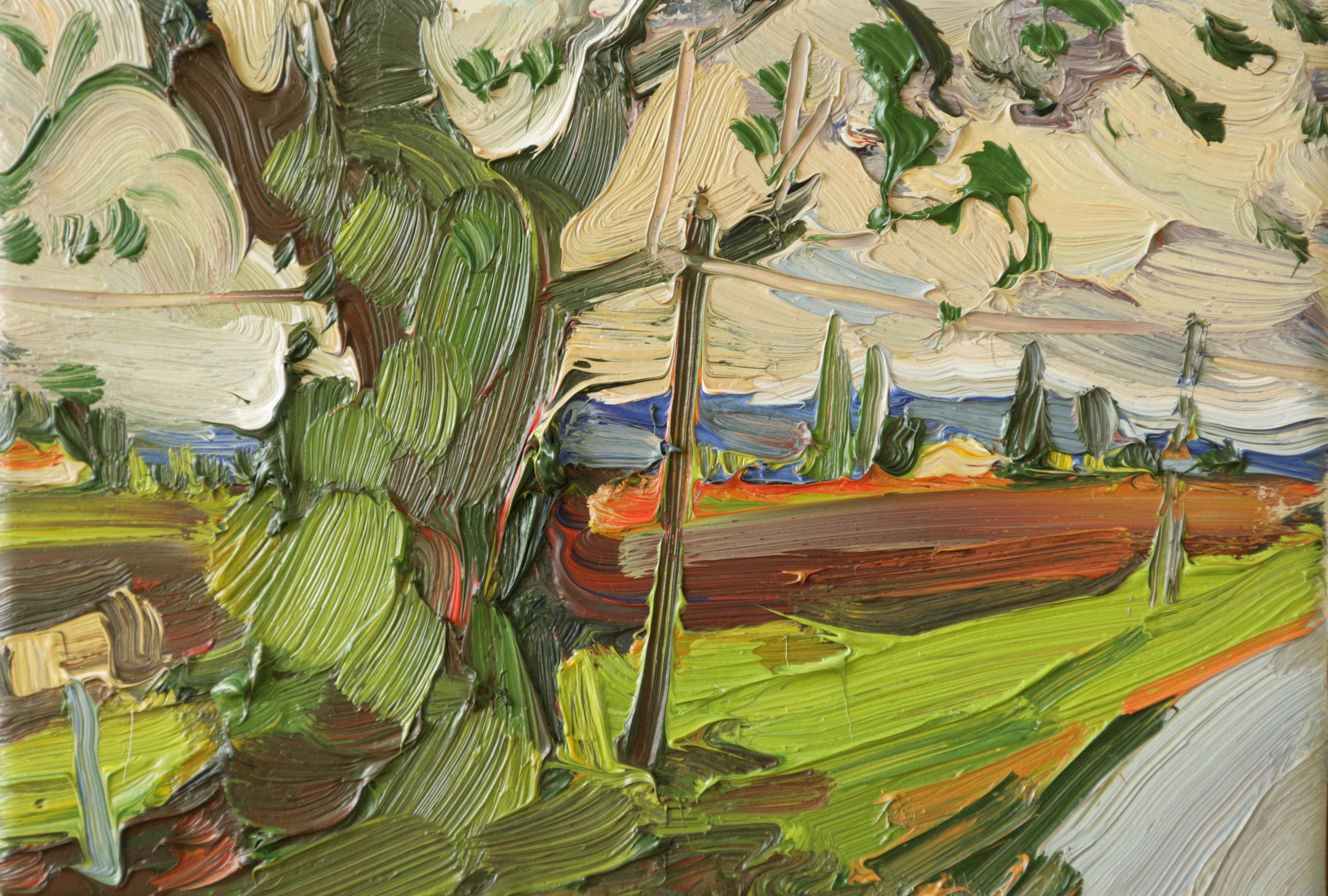 Edward Beale Landscape Painting - THE BROKEN BOW NEAR FIELDS AUTURM DORDOGNE FRANCE English Fauves artist  
