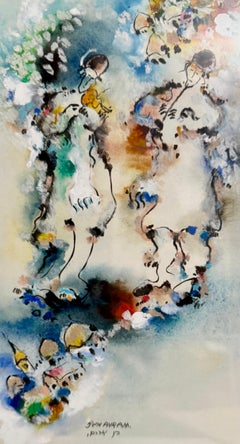 Edward Ben Avram, Israelische Bezalel Schule Chassidische Hochzeitstänzer Gemälde