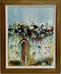 Edward Ben Avram Israeli School Old City Jerusalem Israel Landscape Oil Painting