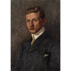 20th-Century Swedish School Portrait Of A Gentleman, Oil Painting
