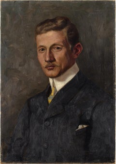 20th-Century Swedish School Portrait Of A Gentleman, Oil Painting