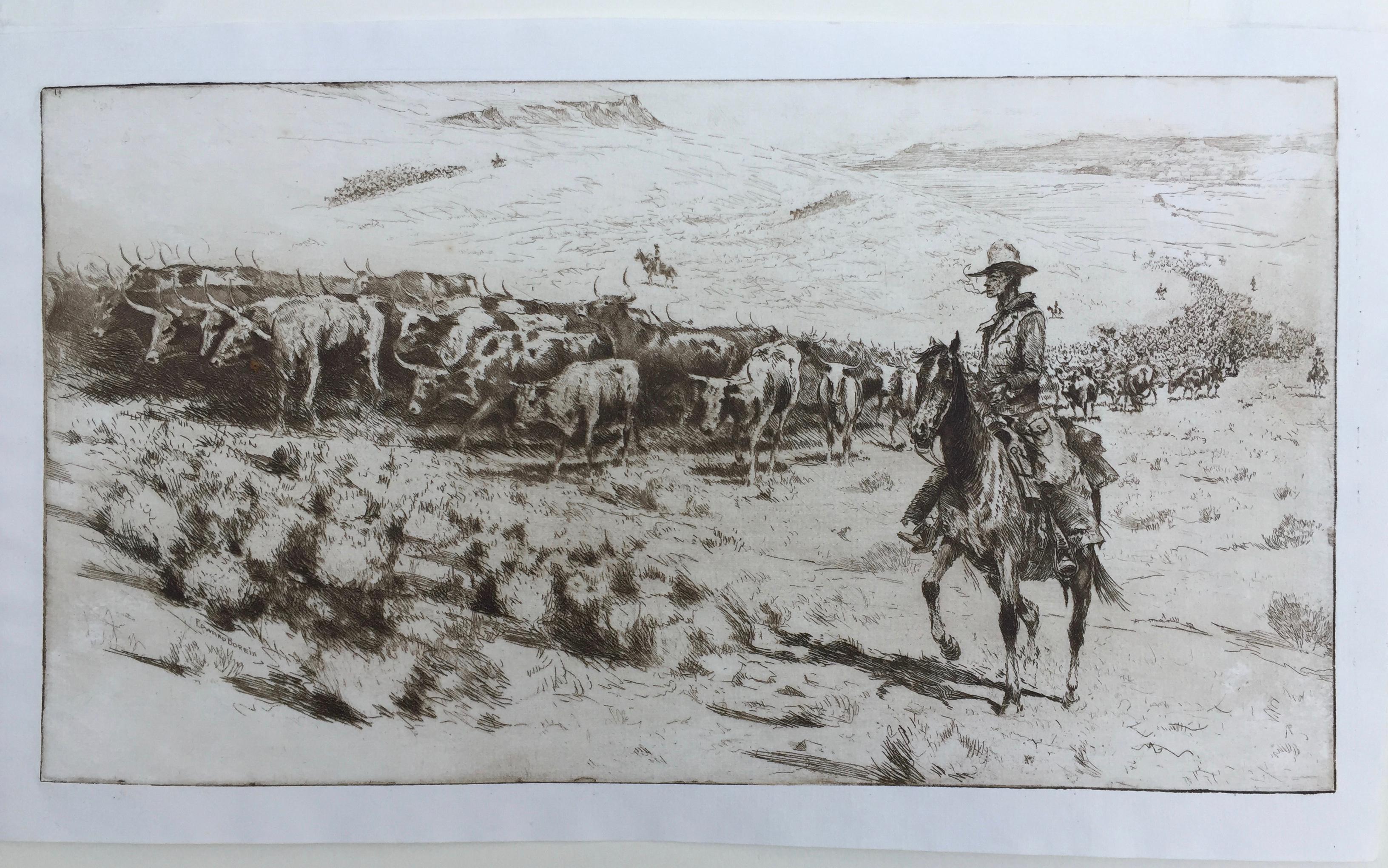Trail Herd, No. 2 - Print by Edward Borein