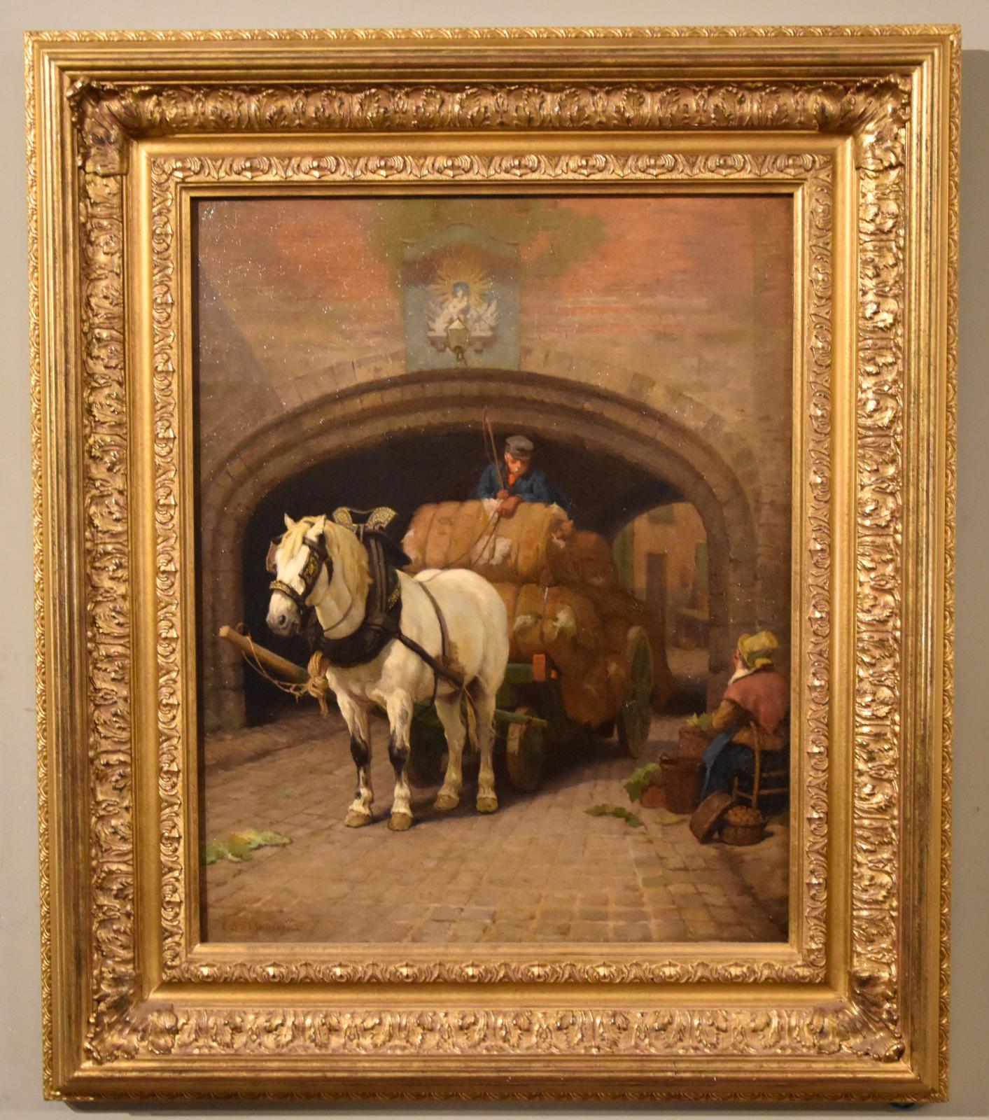 Ölgemälde von Edward Brice Stanley Montefiore "Der Wollwagen"