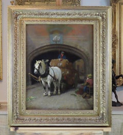 Original Oil on Canvas, Edward Brice Stanley Montefiore, "The Wool Cart"