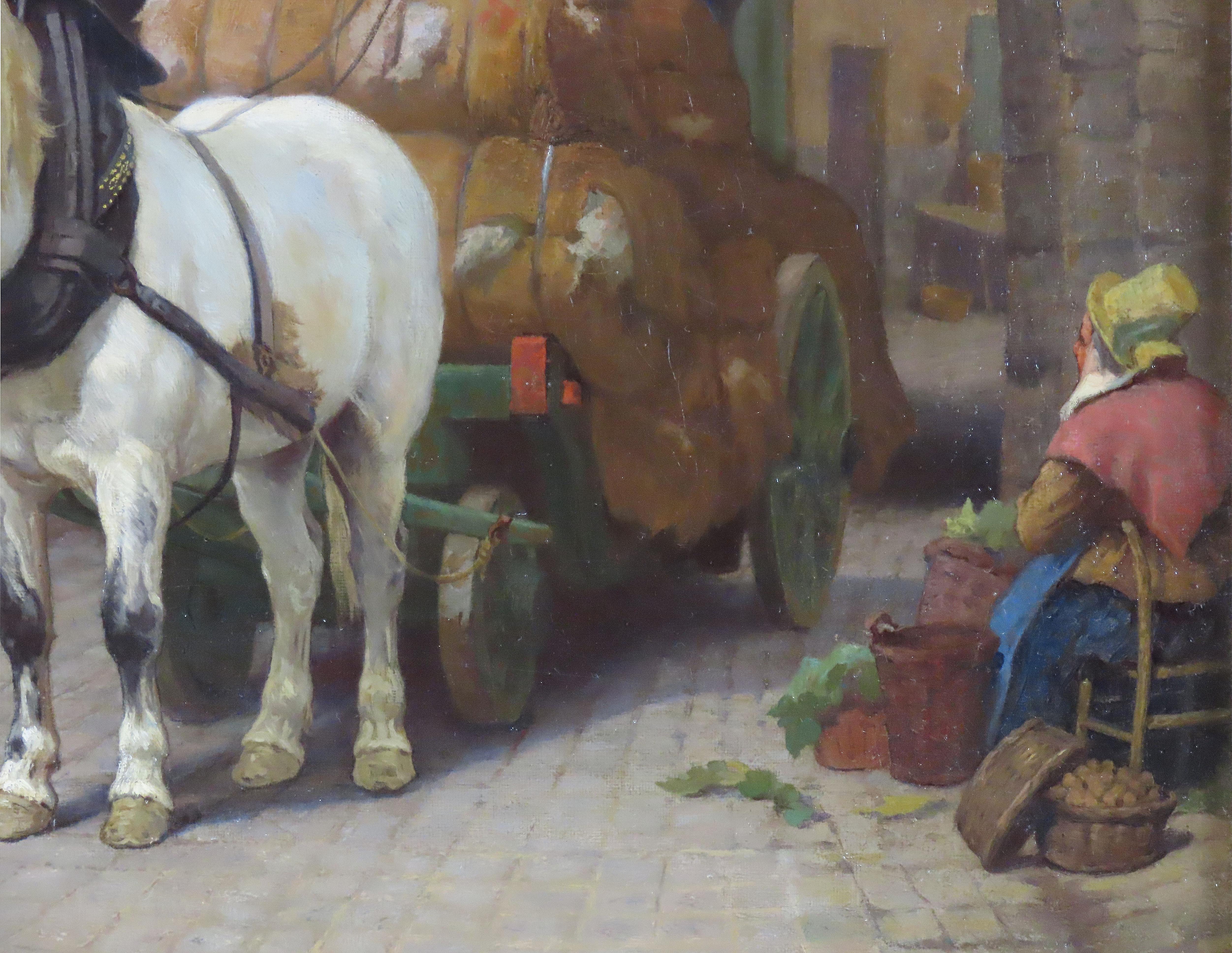 Original Ölgemälde auf Leinwand, Edward Brice Stanley Montefiore, „Der Wollwagen“ im Angebot 5