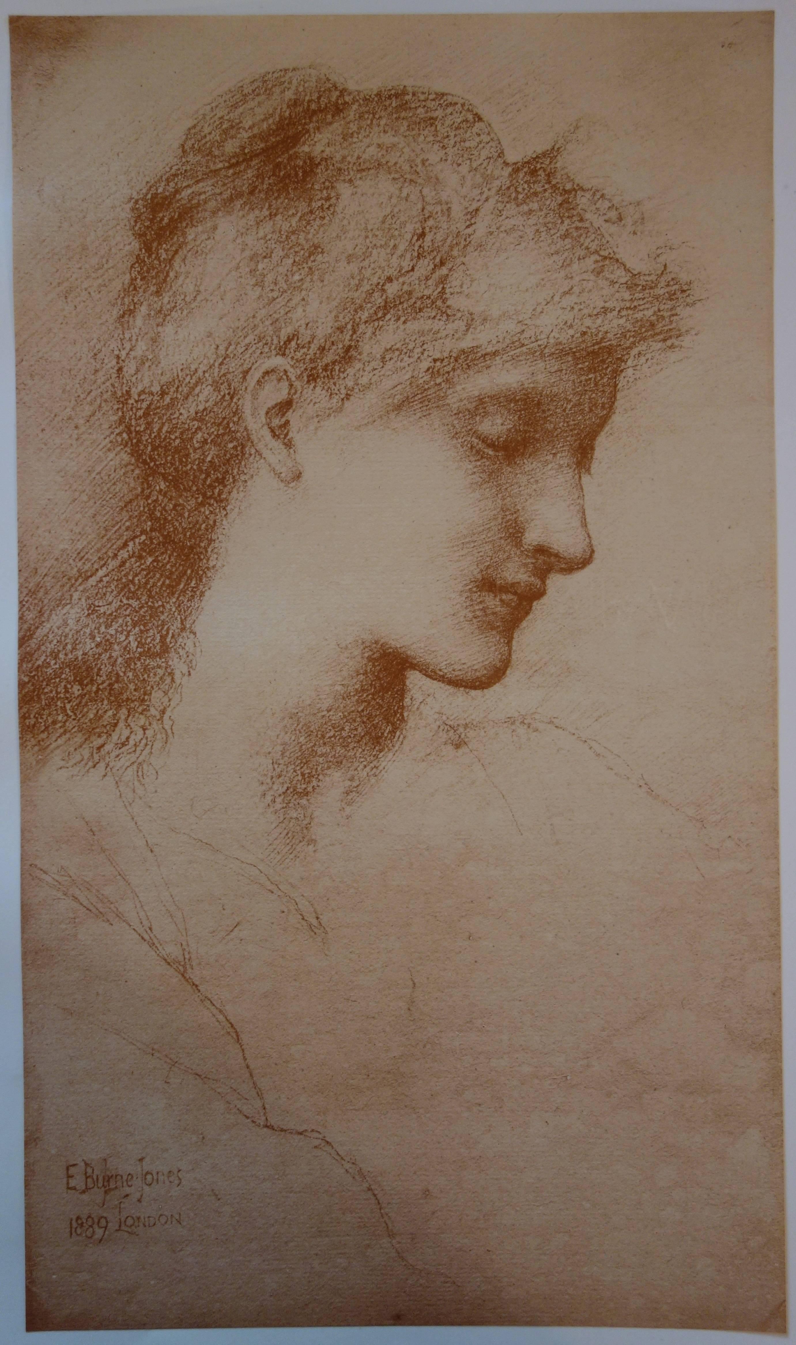 Edward Burne-Jones Portrait Print - Beauty - Original lithograph - 1897